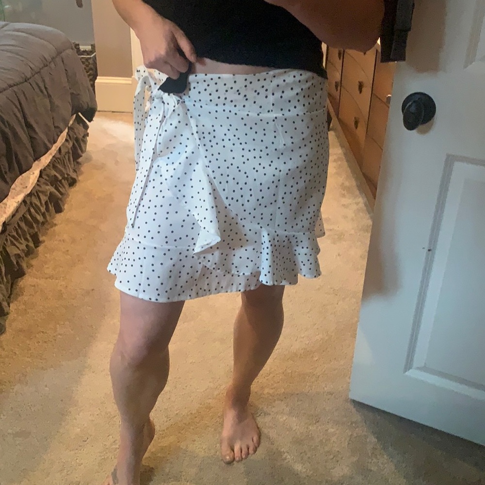 White Polka Dotted Skirt